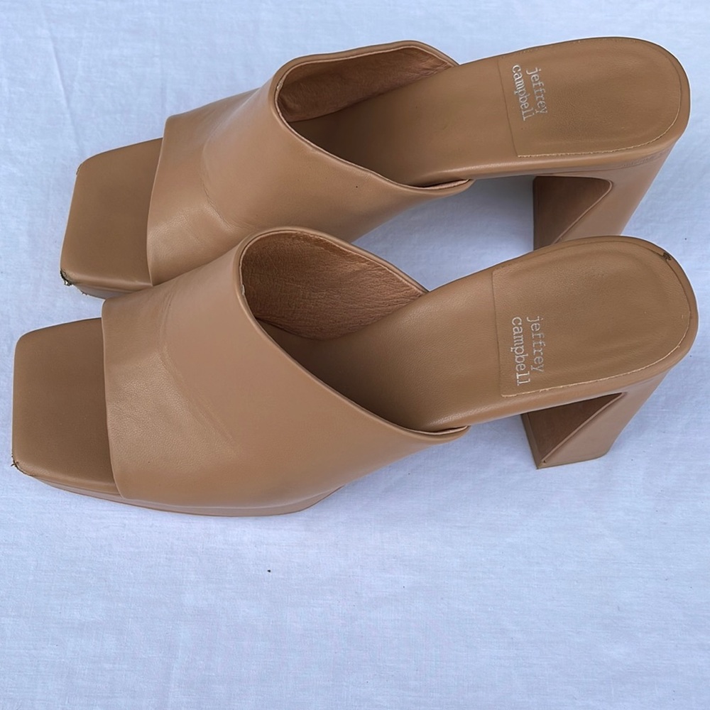 Jeffrey Campbell Caviar Mule Sandal in Dark Nude